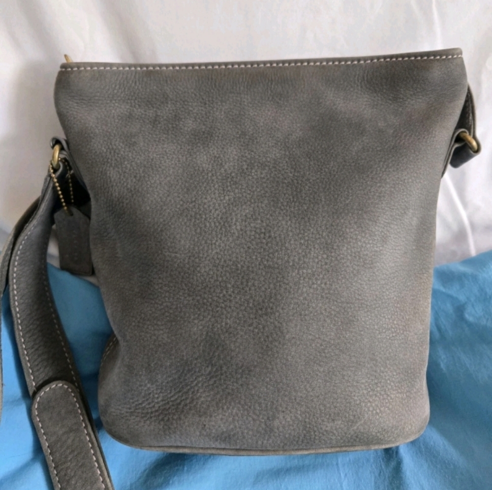 Vintage Coach 4933 Grey Sonoma Nubuck Leather Bucket Bag, Made In Italy!